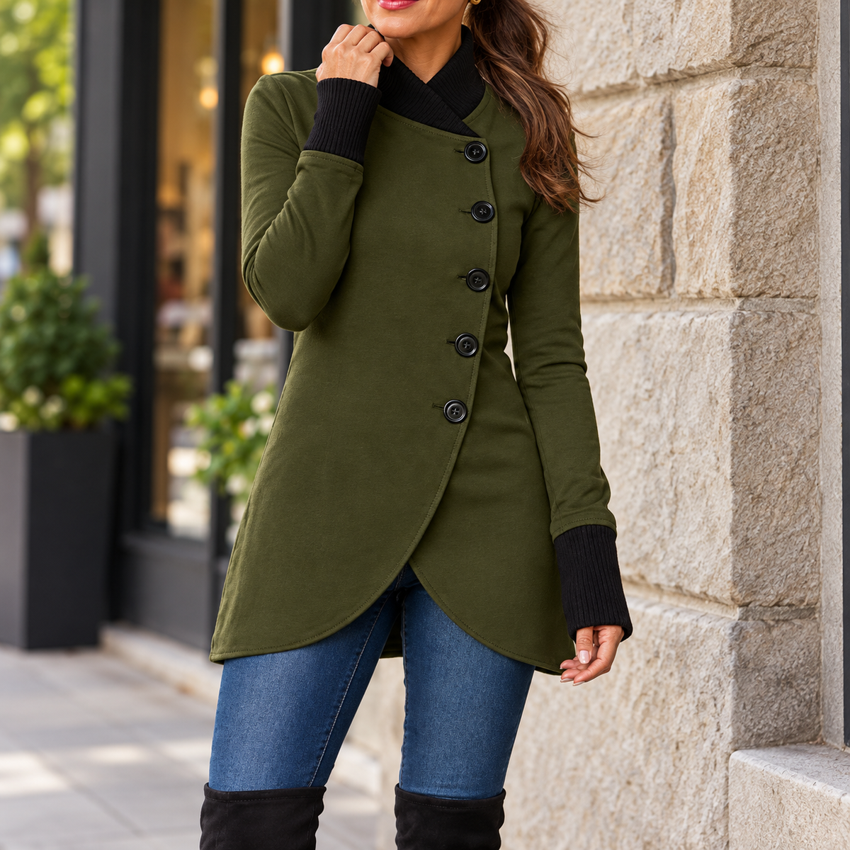 Adriana | Women's Stand Collar Coat