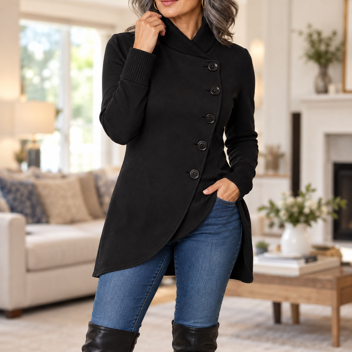 Adriana | Women's Stand Collar Coat