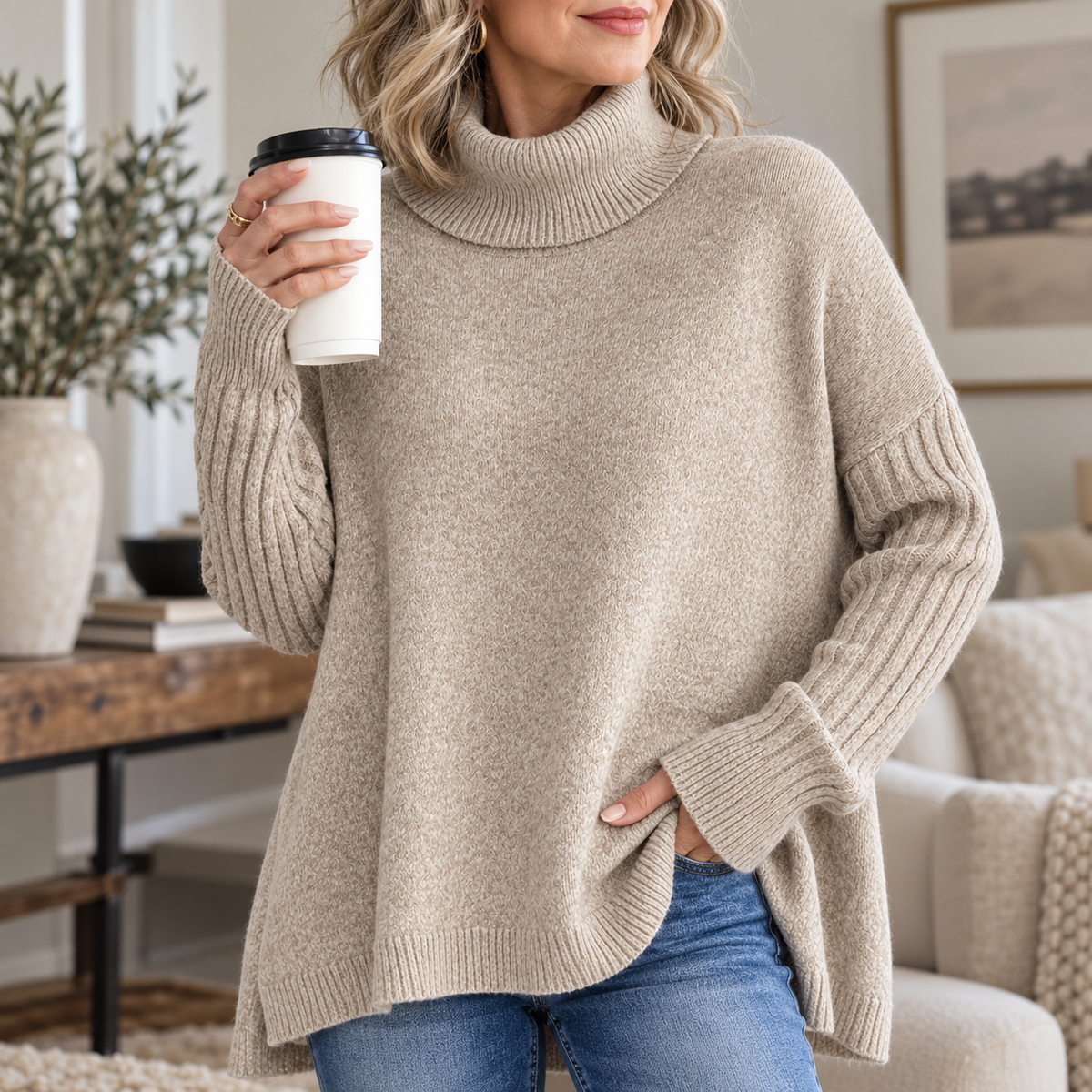 Amelie | Women's Soft Knit Turtleneck Sweater
