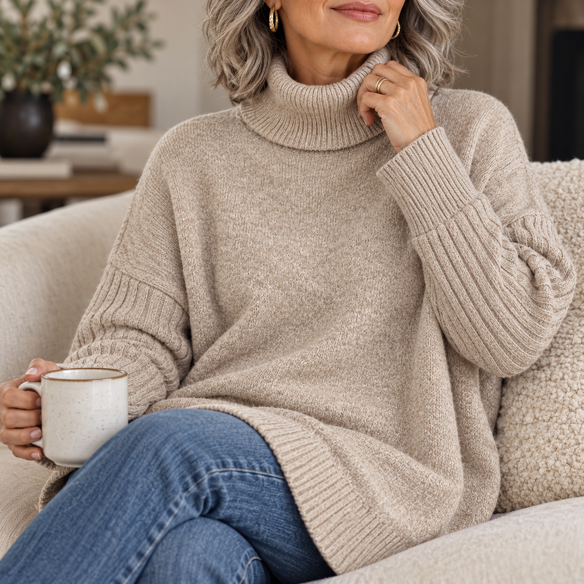 Amelie | Women's Soft Knit Turtleneck Sweater
