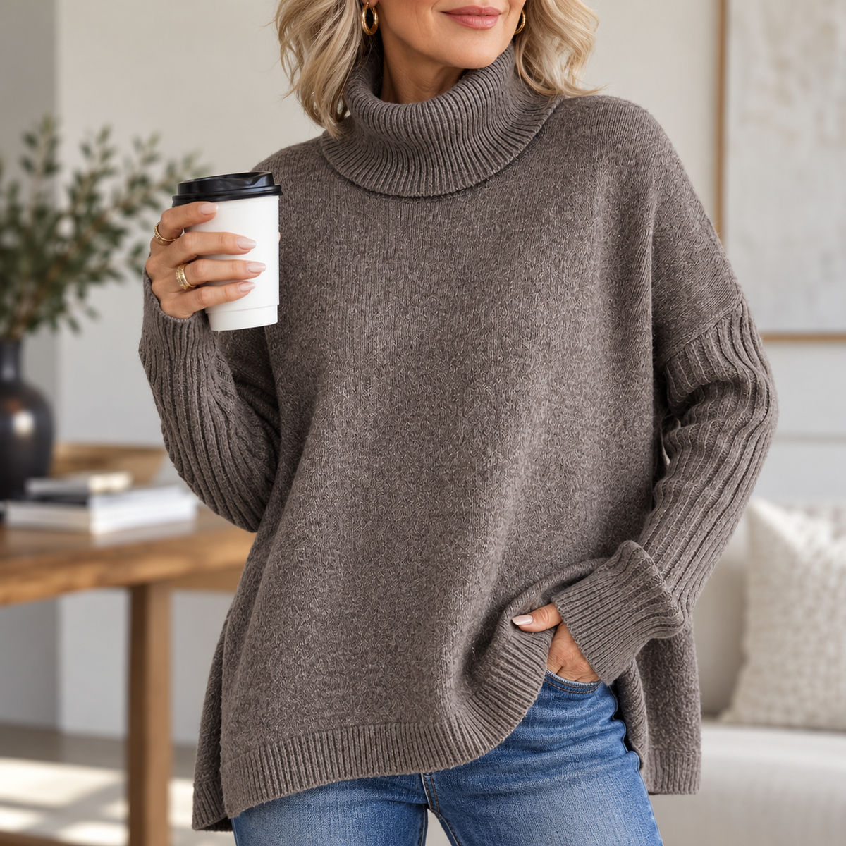 Amelie | Women's Soft Knit Turtleneck Sweater