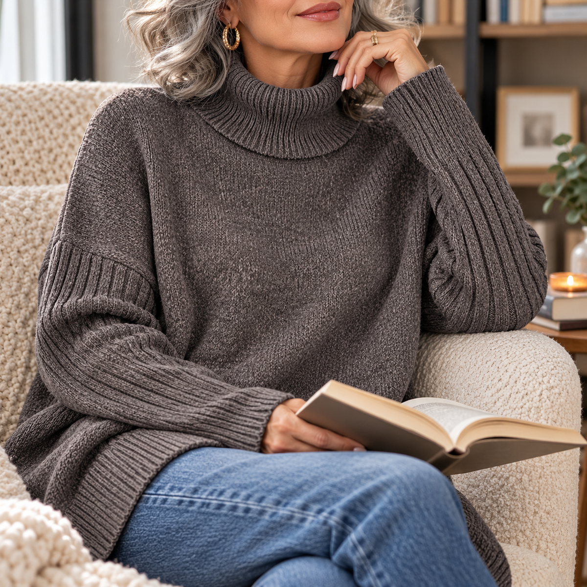 Amelie | Women's Soft Knit Turtleneck Sweater