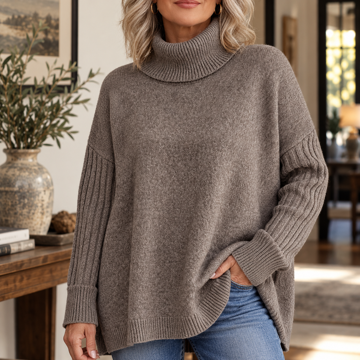 Amelie | Women's Soft Knit Turtleneck Sweater
