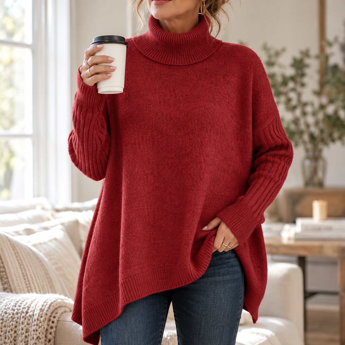 Amelie | Women's Soft Knit Turtleneck Sweater