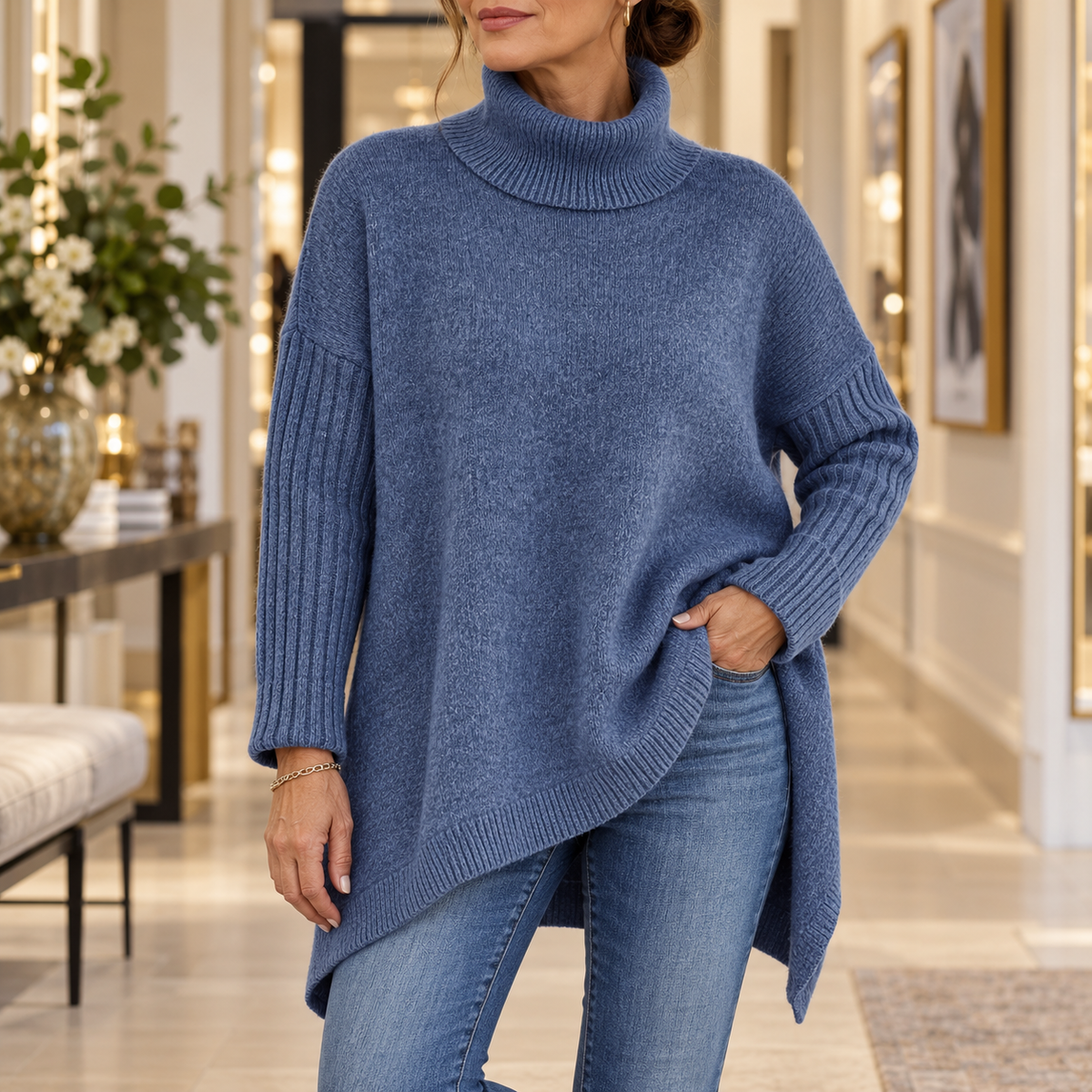 Amelie | Women's Soft Knit Turtleneck Sweater