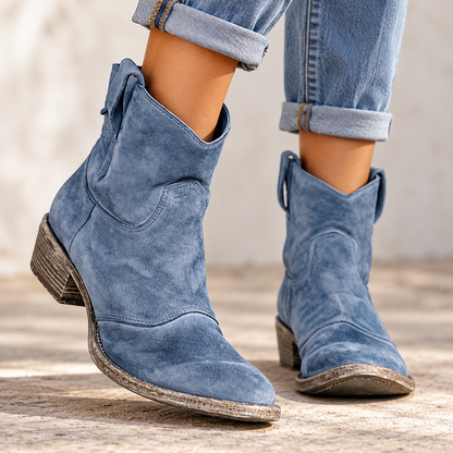 Belloria | Women's Suede Western Ankle Boots