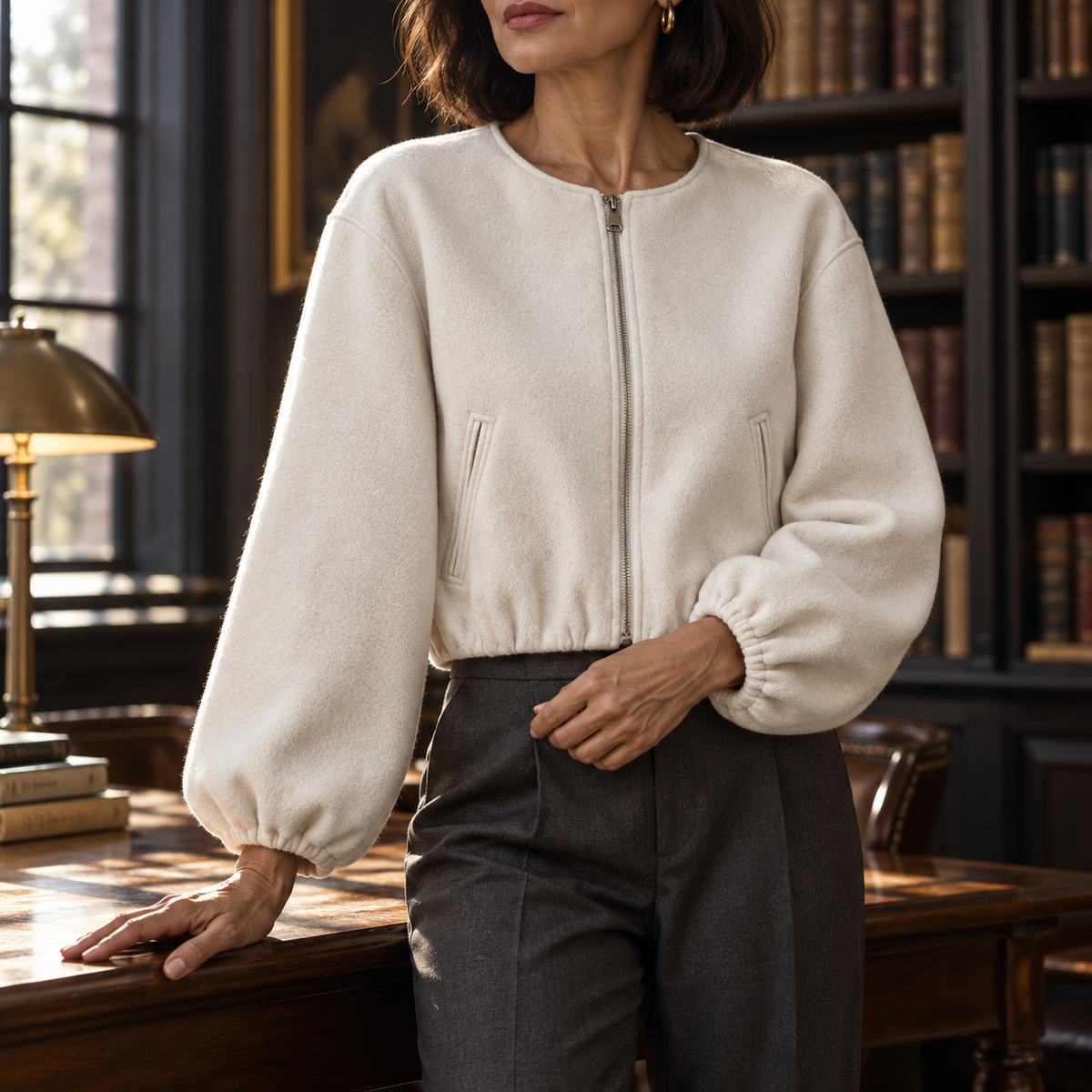 Valentina | Women's Cropped Zip-Up Jacket