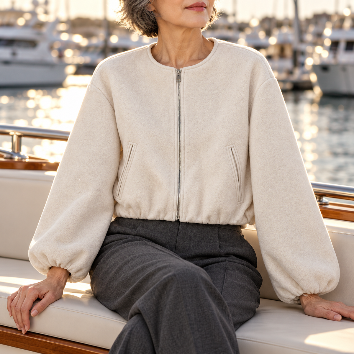 Valentina | Women's Cropped Zip-Up Jacket
