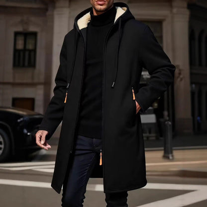 Velluto | Men's Hooded Mid-Length Coat