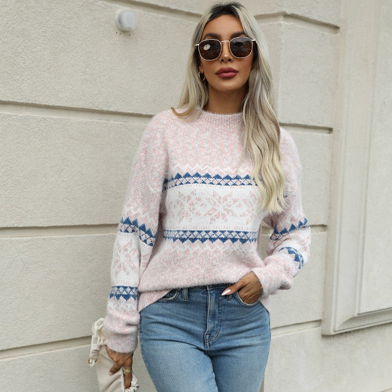 Fiorella | Women's Snowflake Knit Sweater