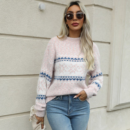 Fiorella | Women's Snowflake Knit Sweater
