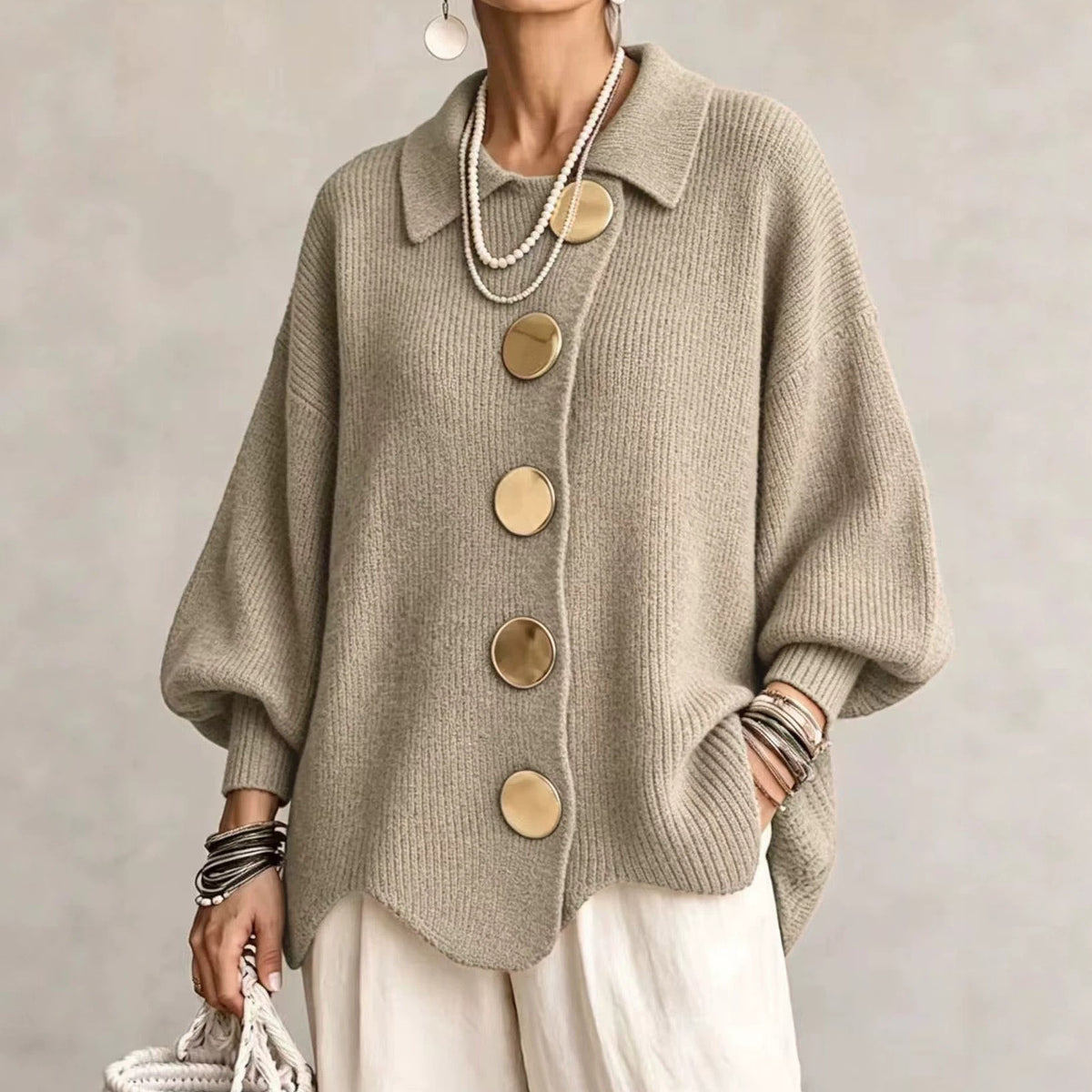 Valentina | Women's Collared Knit Cardigan