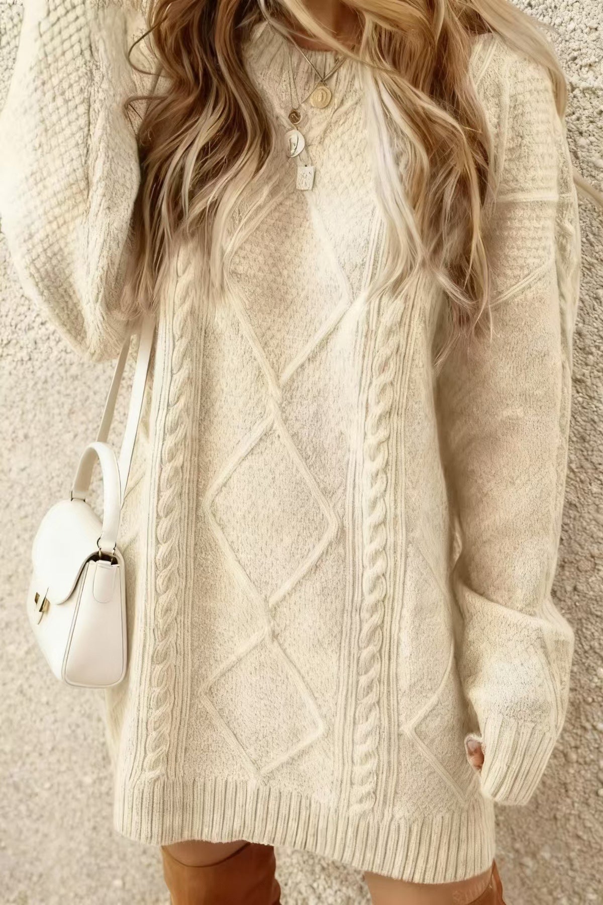 Estelle | Textured Knit Sweater Dress