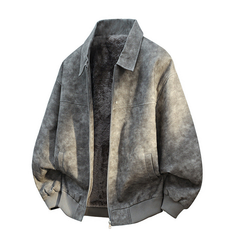 KASA | Relaxed Collared Suede Jacket