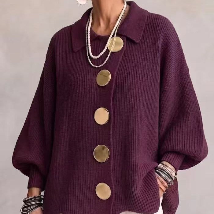 Valentina | Women's Collared Knit Cardigan
