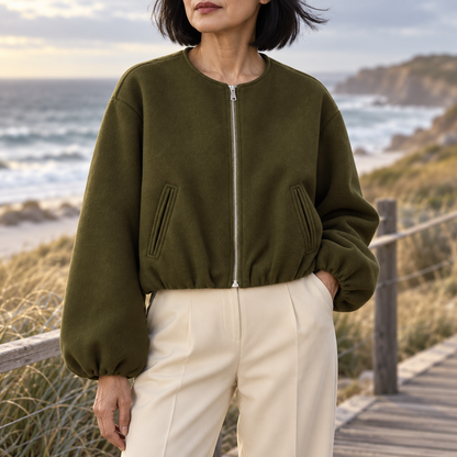 Valentina | Women's Cropped Zip-Up Jacket