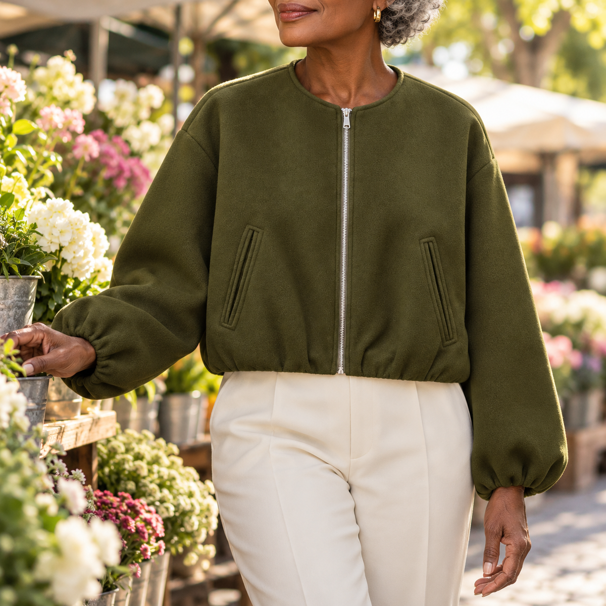 Valentina | Women's Cropped Zip-Up Jacket