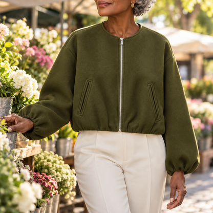 Valentina | Women's Cropped Zip-Up Jacket