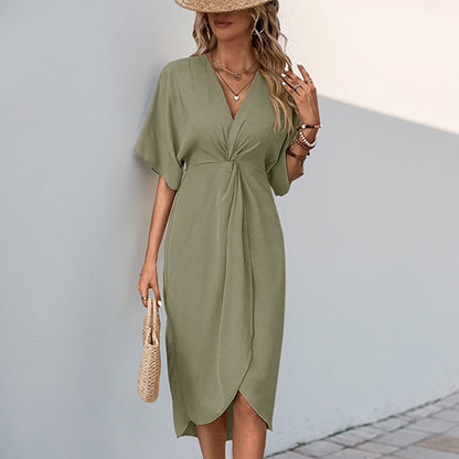 Liyana | Women's V-Neck Midi Dress