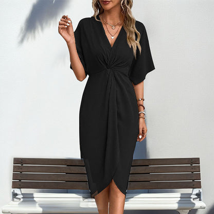 Liyana | Women's V-Neck Midi Dress