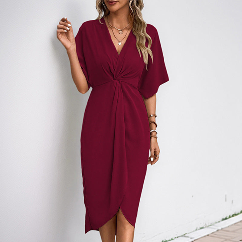 Liyana | Women's V-Neck Midi Dress