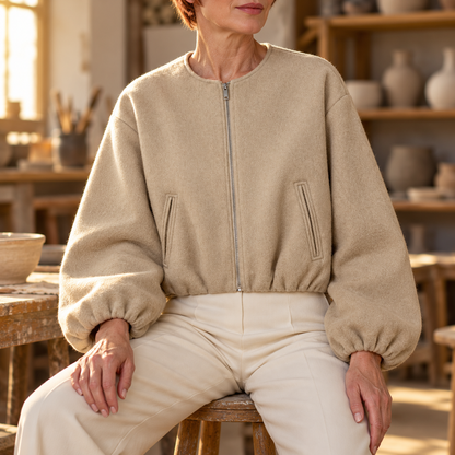 Valentina | Women's Cropped Zip-Up Jacket