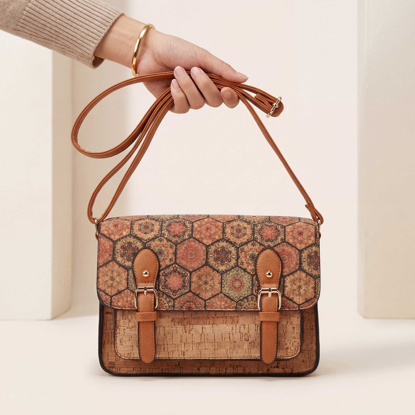 Natalia  Mosaic Cork Crossbody