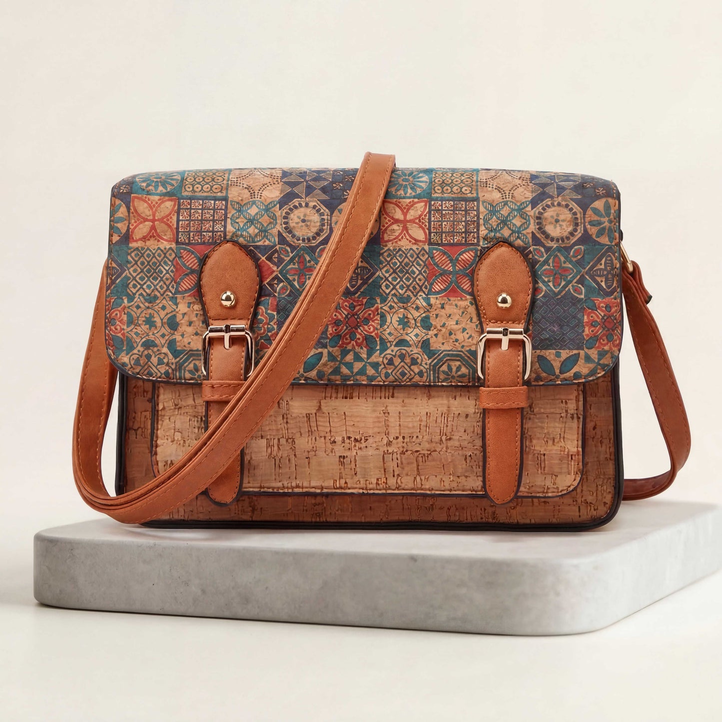 Natalia  Mosaic Cork Crossbody