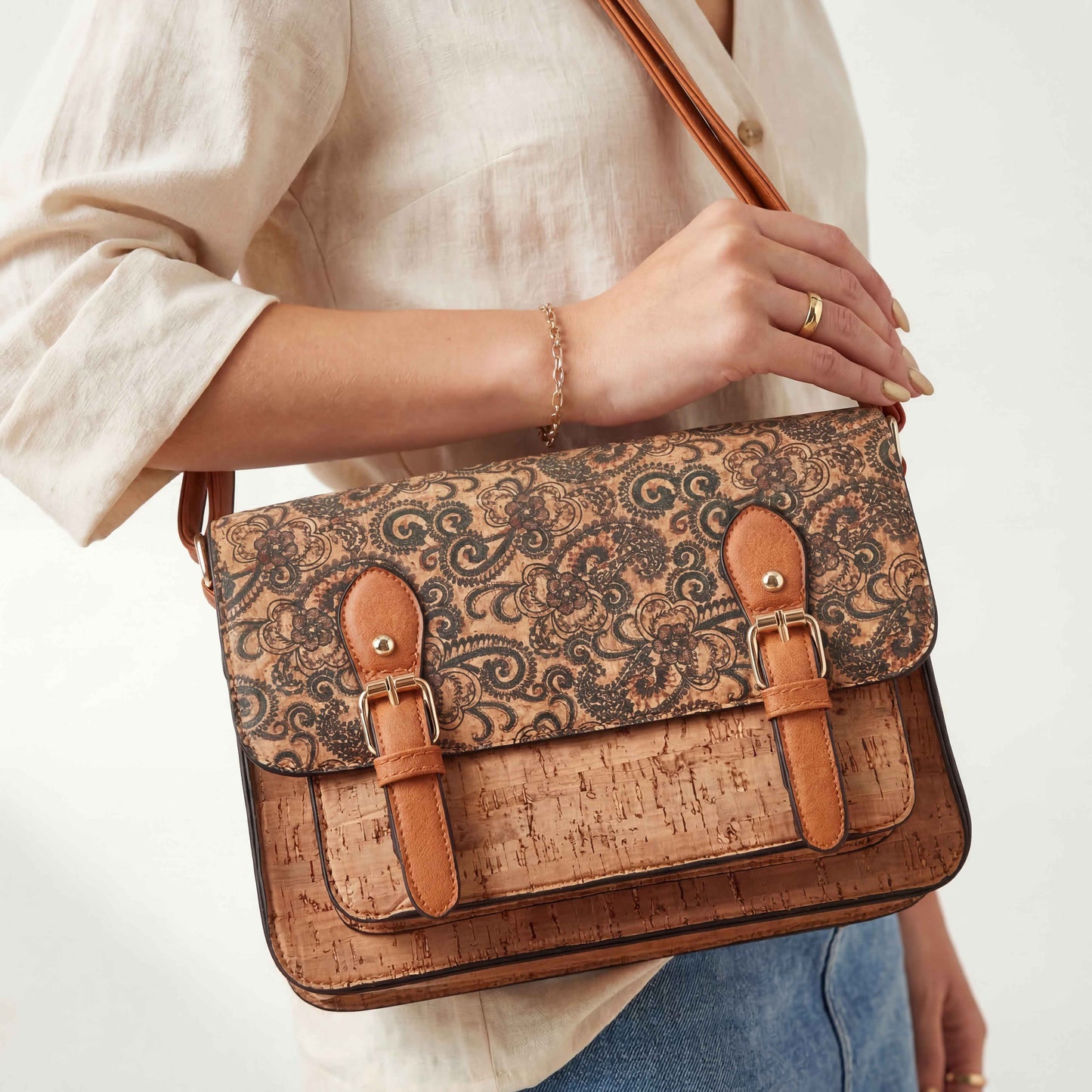 Natalia  Mosaic Cork Crossbody