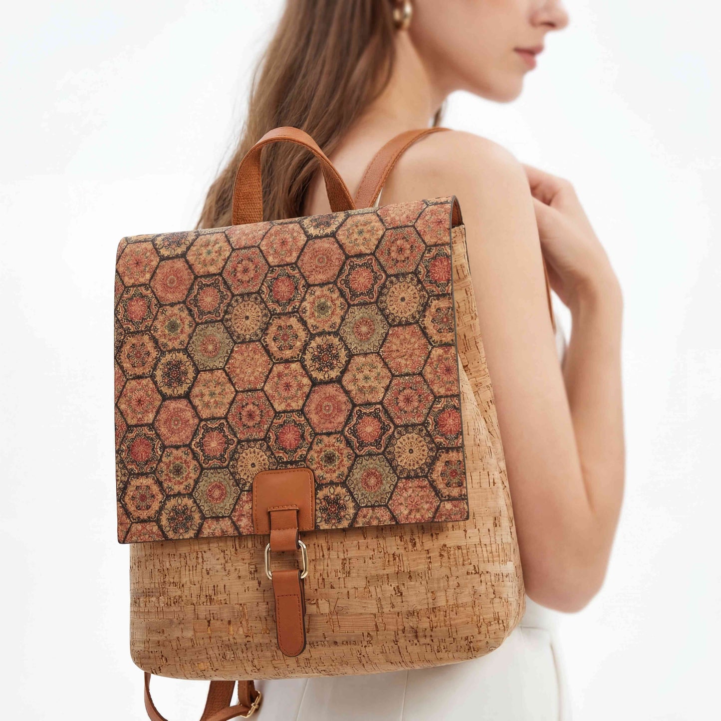 Natalia  Mosaic Cork Backpack