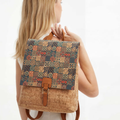 Natalia  Mosaic Cork Backpack
