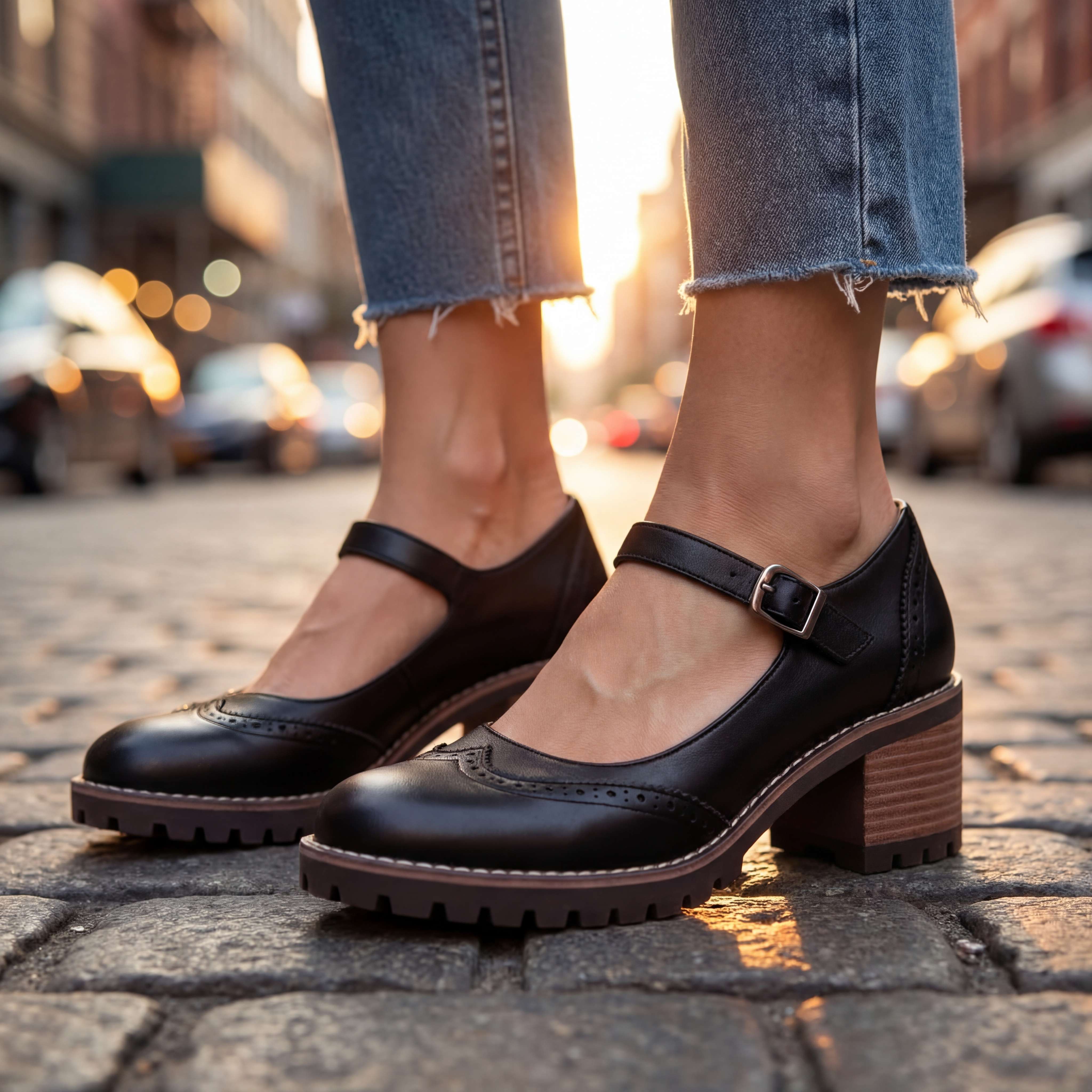 Beatrix Brogue Detail Block Heels