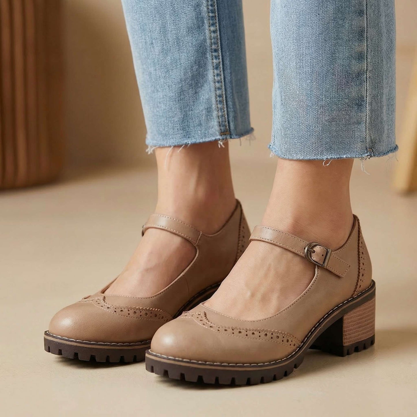 Amber Charm Buckle Heels