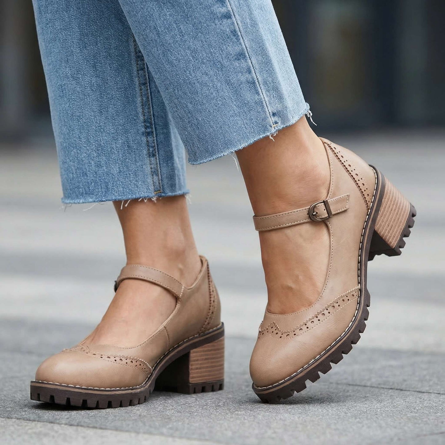 Amber Charm Buckle Heels