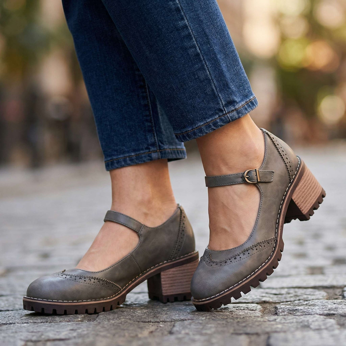 Amber Charm Buckle Heels