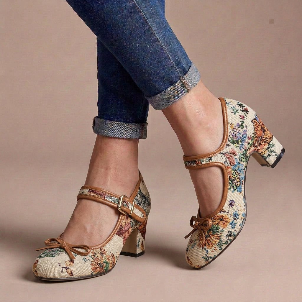 Violetta Floral Mary Jane Heels