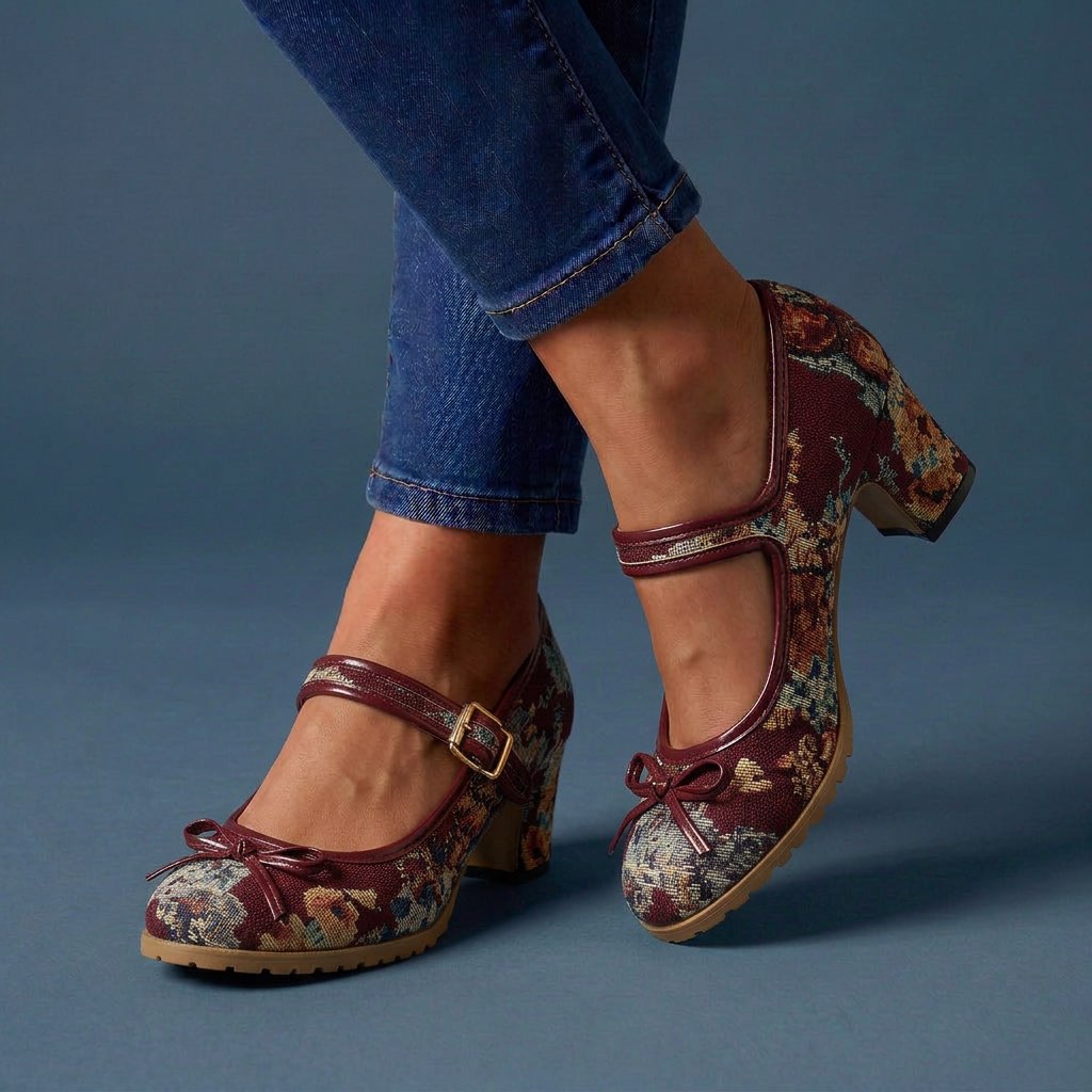 Violetta Floral Mary Jane Heels