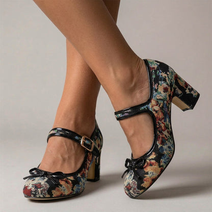Violetta Floral Mary Jane Heels