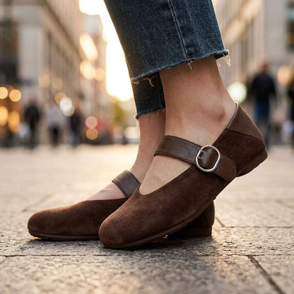 Esther Suede Mary Jane Flats