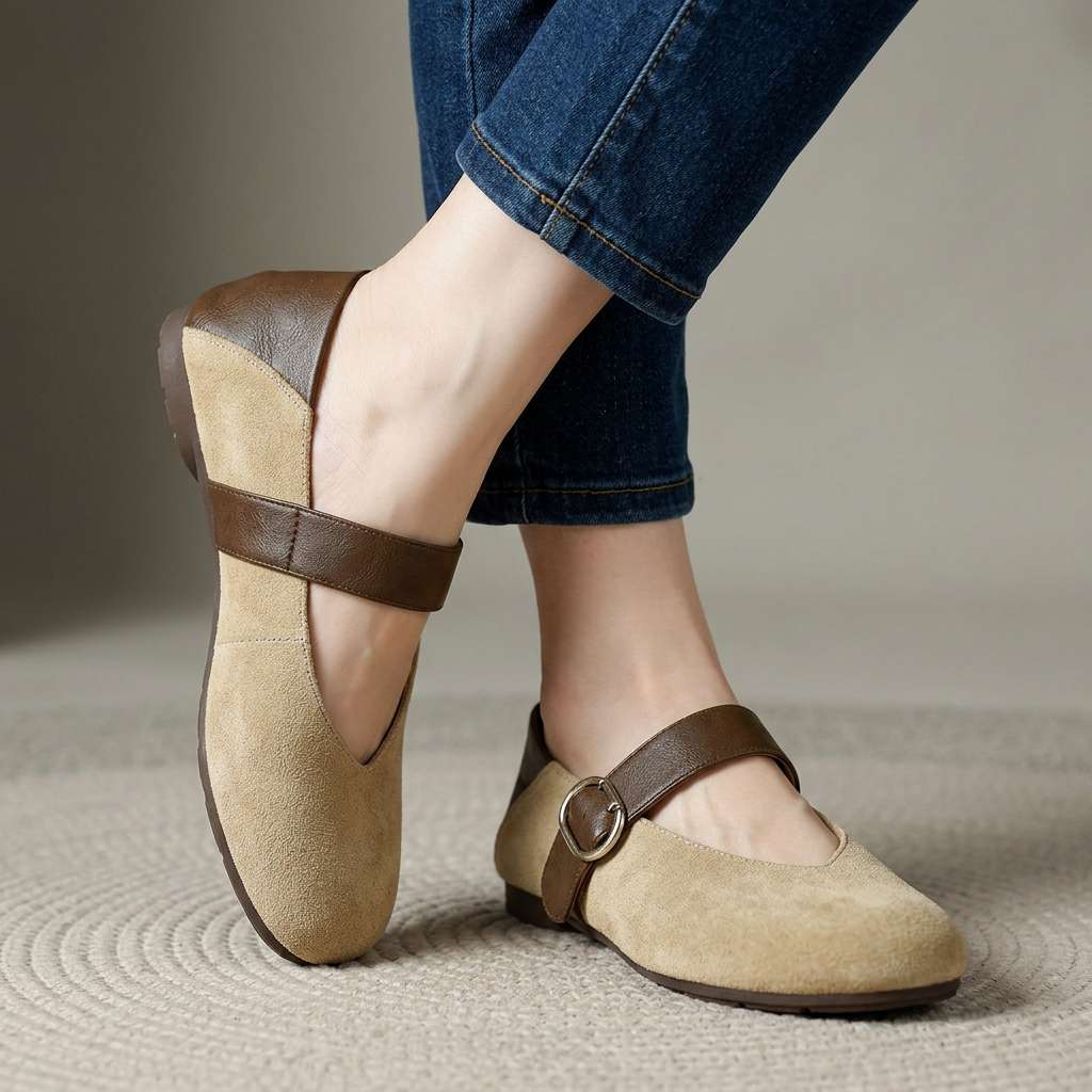 Esther Suede Mary Jane Flats