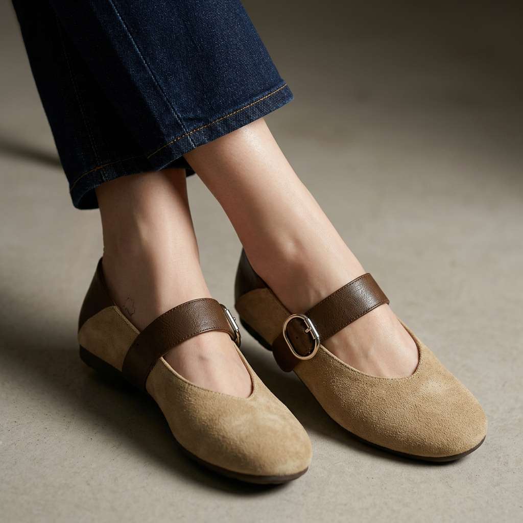Esther Suede Mary Jane Flats