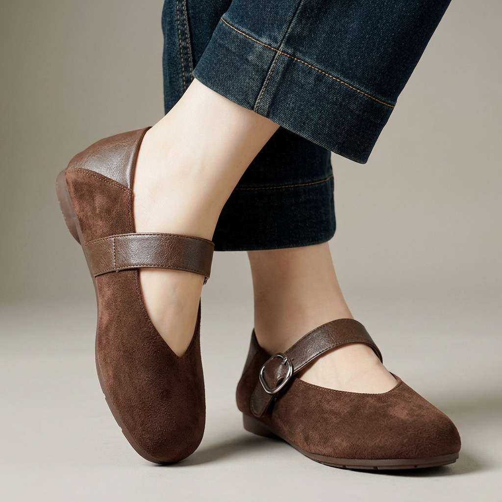 Esther Suede Mary Jane Flats