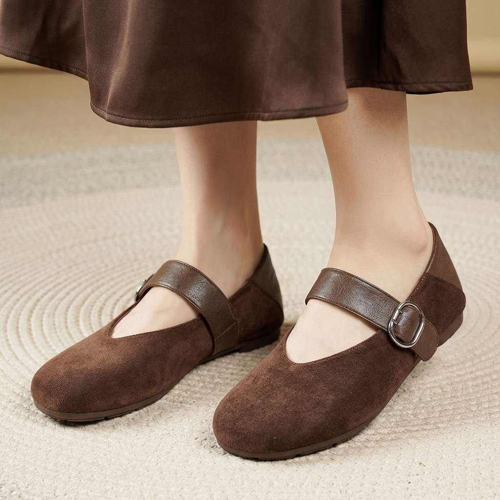 Esther Suede Mary Jane Flats