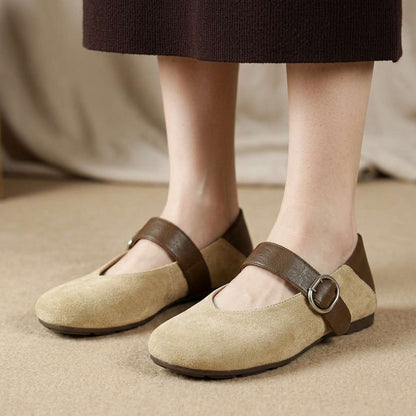 Esther Suede Mary Jane Flats